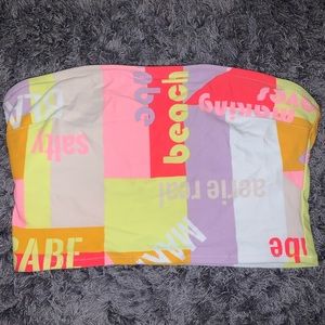 Multicolor bandeau bikini top